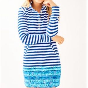 Lilly Pulitzer Captain Dress Popover XL Navy